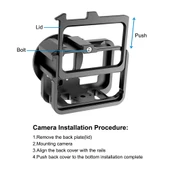 GoPro HERO9 Black İçin Kalınlaştırılmış CNC Alüminyum Alaşımlı Koruyucu Kafes UV Lensli Siyah - 7