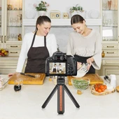 PULUZ Kakma Ahşap Masaüstü Vlogging Canlı Yayın Tripod Tutucu ve Tripod Başlığı Siyah - 7