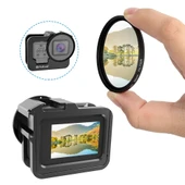 GoPro HERO9 Black İçin Kalınlaştırılmış CNC Alüminyum Alaşımlı Koruyucu Kafes UV Lensli Siyah - 6