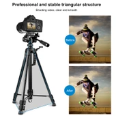 PULUZ Alüminyum Selfie Canlı Tripod Standı Üç Boyutlu Başlık ve Telefon Kelepçesi Siyah Ayarlanabilir Yükseklik 55-139cm - 6