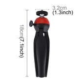 PULUZ Cep Mini Tripod Montajı 360 Derece Top Başlıklı Kırmızı Telefon Tutucu - 4