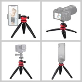 PULUZ 20cm Kırmızı Plastik Cep Tripod Montajı 360 Derece Top Başlıklı Akıllı Telefon GoPro DSLR Kamera - 6