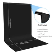 PULUZ 3m x 6m Fotoğraf Stüdyosu Arka Plan Kumaşı Siyah Kalın - 2
