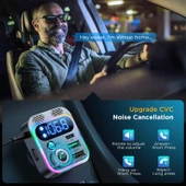 JOYROOM JR CL16 48W Bluetooth 5.0 Kablosuz Araç FM Verici Gri - 5
