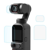 DJI OSMO Pocket 2 Uyumlu 9H 2.5D HD Temperli Cam Lens Koruyucu ve Ekran Filmi - 1