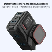 Insta360 Ace Pro 2 Uyumlu PULUZ ACE AC Alüminyum Alaşımlı Manyetik Hızlı Bırakma Pil Yan Arayüz Kapağı Siyah - 5