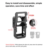 PULUZ CNC Alüminyum Alaşımlı Kafes DJI Action 2 Siyah - 4