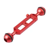 PULUZ 20cm Ayarlanabilir Alüminyum Alaşımlı Çift Top Kollu Dalış Aparatı Kırmızı 25mm Top Çapı 1 4 Vida - 2