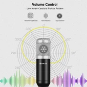 PULUZ Profesyonel Stüdyo Yayın Mikrofon Seti Gümüş Renkli Askılı Makas Kol Metal Şok Montaj USB Ses Kartı - 4