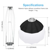 PULUZ 65cm Katlanabilir Fener Softbox SpeedLite Flaş Işığı Katlanabilir Difüzör - 3