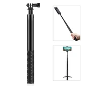 PULUZ 110cm Metal Selfie Çubuğu Monopod Görünmez Adaptör Tabanlı ve Vida ile Insta360 One RS X2 X3 X4 Uyumlu - 1
