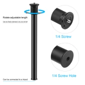 PULUZ C Kelepçe Montaj Işığı Standı Uzatma Merkezi Mil Çubuğu Monopod Tutucu Seti 33-60cm Siyah - 4