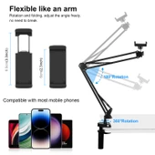 PULUZ Canlı Yayın Masaüstü Ayarlanabilir Kol Telefon Tutucu Siyah - 3