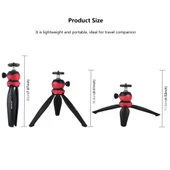 PULUZ 20cm Kırmızı Plastik Cep Tripod Montajı 360 Derece Top Başlıklı Akıllı Telefon GoPro DSLR Kamera - 3