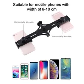 PULUZ Canlı Yayın Çift Telefon Tutucu Yatay Stand Siyah - 3