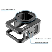 GoPro HERO9 Black İçin Kalınlaştırılmış CNC Alüminyum Alaşımlı Koruyucu Kafes UV Lensli Siyah - 4
