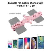 PULUZ Canlı Yayın Çift Telefon Tutucu Yatay Stand Pembe - 3
