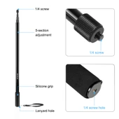 PULUZ 3 Metre Metal Selfie Çubuğu Monopod Insta360 One RS X2 X3 X4 Siyah - 4