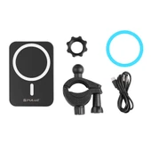 PULUZ 15W Manyetik Qi Kablosuz Şarj Cihazı Vlogging Telefon Tutucu Siyah - 8
