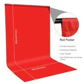 PULUZ Fotoğraf Stüdyosu Arka Plan Bezi 1m x 2m Kırmızı Kalın Polyester Kumaş - 2