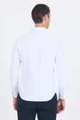 Beyaz Sert Yaka Düz Classic Pamuklu Slim Fit Gömlek 1004250214 thumbnail 5