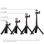 PULUZ Siyah Selfie Çubuğu Tripod Aparatlı Telefon Tutucu Uzun Vida - 3