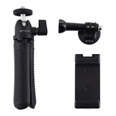 PULUZ Siyah Selfie Çubuğu Tripod Aparatlı Telefon Tutucu Uzun Vida - 10