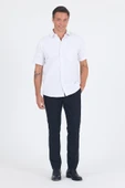 Beyaz Sert  Yaka Kısa Kol Cepli  Comfort Fit Cls Gömlek 1004250262 thumbnail 2
