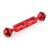 PULUZ 13cm Alüminyum Alaşım Çift Top Kollu Dalış Aparatı Kırmızı 25mm Top Çapı - 1