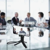 PULUZ Katlanabilir Plastik Tripod ve Vlogging Canlı Yayın El Tutacağı ABS Montaj Soğuk Ayakkabı ve Bilek Kayışı ile Akıllı Telefonlar için - 12