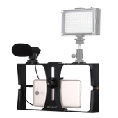 PULUZ 2'si 1 Arada Canlı Yayın Akıllı Telefon Video Rig ve Mikrofon Kiti Kırmızı - 2