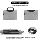 Haweel 13-15 Inç Gri Laptop Çantası Macbook Samsung Lenovo Sony Dell Alienware Chuwi Asus Hp Uyumlu - 5