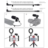 PULUZ 4 in 1 Vlogging Canlı Yayın Akıllı Telefon Video Rig Kiti Kirmizi RGBW 12cm Halka LED Selfie Isigi Mikrofon ve Cep Tripod - 7