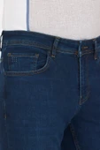 Lacivert Gabardin 5 Cep Düz Paça Casual Slim Fit Pamuklu Denim Pantolon 1023250153 - 4