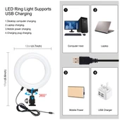 PULUZ 3 in 1 Vlogging Canlı Yayın Akıllı Telefon Video Rig Seti Kırmızı Mikrofonlu 12cm Halka LED Selfie Işığı Soğuk Ayaklı Tripod Başlığı ile - 8