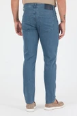 Koyu Mavi Gabardin 5 Cep Düz Paça Casual Slim Fit Pamuklu Denim Pantolon 1023250157 - 5
