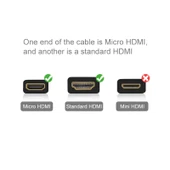 PULUZ 19 Pin HDMI to Micro HDMI Kablosu GoPro Hero Serisi ve Diğer Kameralar 1.5 Metre - 5
