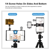 PULUZ 2'si 1 Arada Vlogging Canlı Yayın LED Selfie Işığı ve Video Rig Kiti Mavi - 7