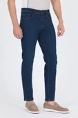 Lacivert Gabardin 5 Cep Düz Paça Casual Slim Fit Pamuklu Denim Pantolon 1023250153 - 2