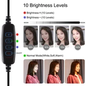 PULUZ 3 in 1 Vlogging Canlı Yayın Akıllı Telefon Video Rig Seti Kırmızı Mikrofonlu 12cm Halka LED Selfie Işığı Soğuk Ayaklı Tripod Başlığı ile - 9