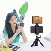 PULUZ Siyah Selfie Çubuğu Tripod Aparatlı Telefon Tutucu Uzun Vida - 9