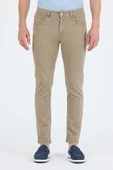 Koyu Bej Pamuklu 5 Cep Casual Slim Fit 5 Cep Pantolon 1003250318 - 1