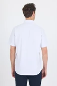 Beyaz-Mavi Sert  Yaka Kısa Kol Cepli  Comfort Fit Cls Gömlek 1004250262 thumbnail 5
