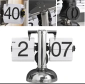 Valkyrie Retro Metanik Yaprak Saat Ev Ofis Masa Saati Paslanmaz Çelik Tek Bacak Siyah - 7