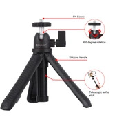 PULUZ Siyah Selfie Çubuğu Tripod Aparatlı Telefon Tutucu Uzun Vida - 5