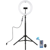 PULUZ 10.2 inç 26cm RGBW LED Halka Işık ve 1.65m Tripod Seti Siyah - 2