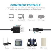 8in1 DC Güç Kablosu USB Çok Fonksiyonlu Değiştirilebilir Fiş Siyah - 7