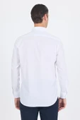 Beyaz Klasik Yaka Uzun Kol Cepsiz Comfort Fit Classic Pamuklu Gömlek Gömlek 1004250287 thumbnail 5