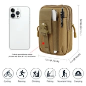 HAWEEL Yürüyüş Kemeri Bel Çantası Outdoor Spor Motosiklet Çantası 7.0 inç Telefon Kılıfı Haki - 2
