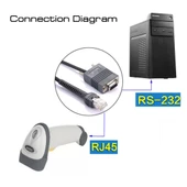 2 Metre RS232 den RJ45 e Seri Veri Kablosu Symbol LS2208 Uyumlu Gri - 6